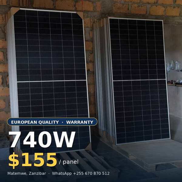 740W Solar Panel — European Quality, Matemwe Stock